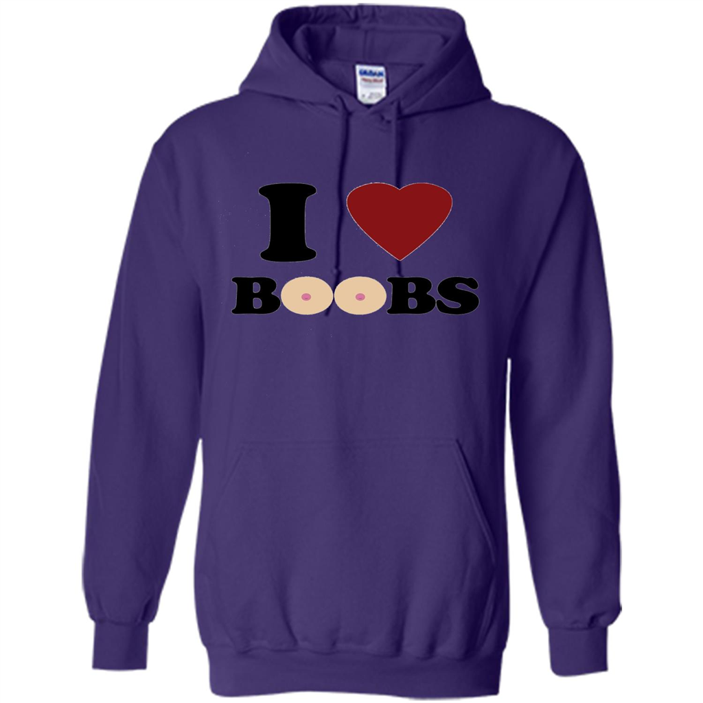 I Love Boobs T-shirt Purple