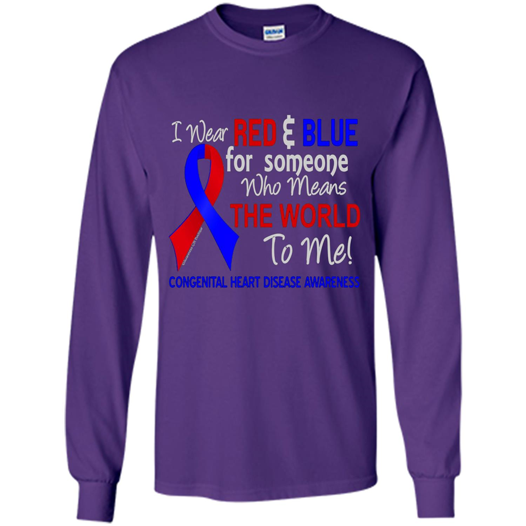 Congenital Heart Disease CHD T-Shirt Means The World To Me Purple