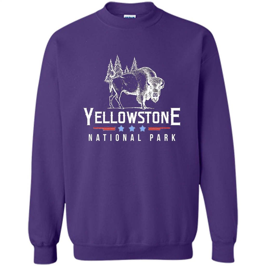 Yellowstone National Park Wyoming Buffalo T-shirt Purple