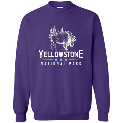 Yellowstone National Park Wyoming Buffalo T-shirt Purple