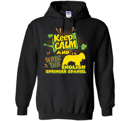 Keep Calm And Walk The English Springer Spaniel Shirt shirt Black