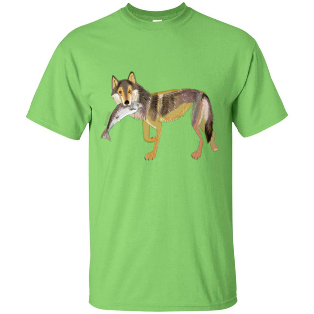 Sea Wolf T-shirt Fish and Wolf Lime