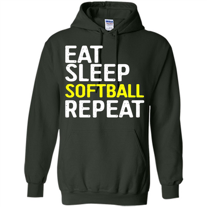 Softball T-shirt Eat Sleep Softball Repeat T-shirt Forest Green