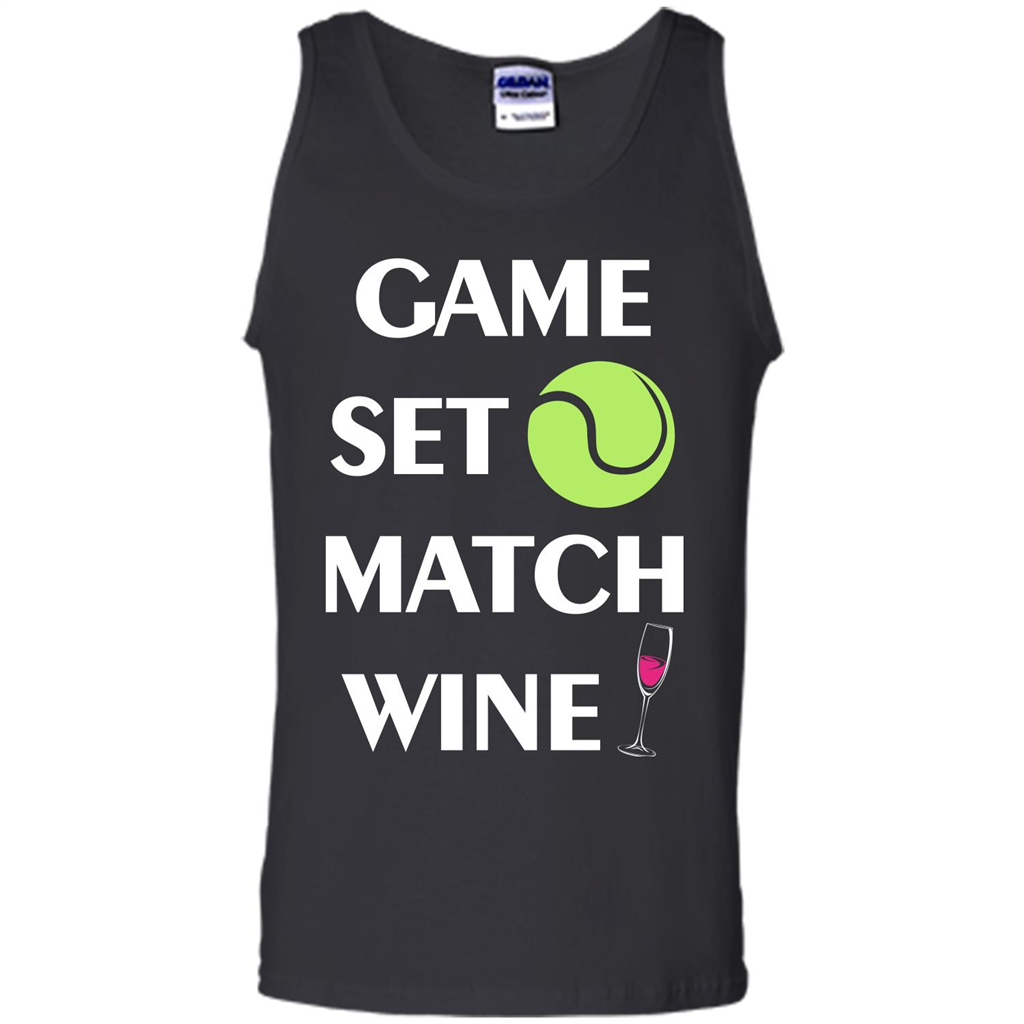 Tennis T-shirt Game Set Match Wine T-shirt Black