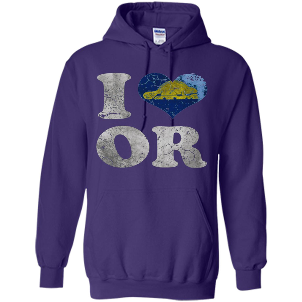 I Love Oregon T-shirt American States T-shirt Purple