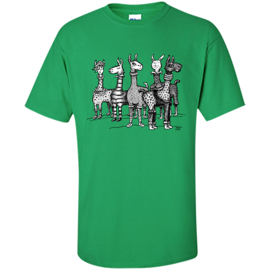Music T-Shirt Llamas In Pajamas Irish Green