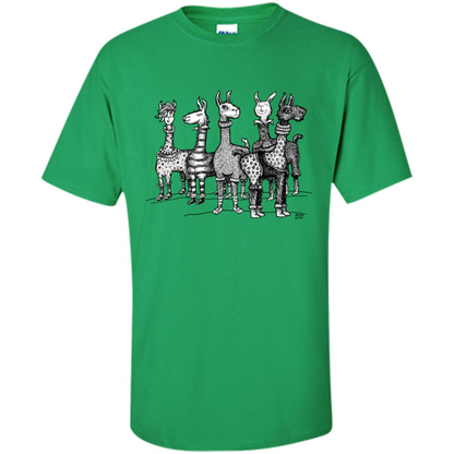 Music T-Shirt Llamas In Pajamas Irish Green
