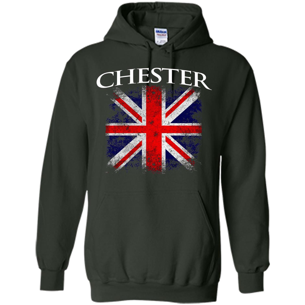 Chester England British Flag T-shirt Forest Green