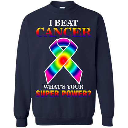 Cancer Awareness T-shirt I Beat Cancer What's Your Super Power T-shirt Navy
