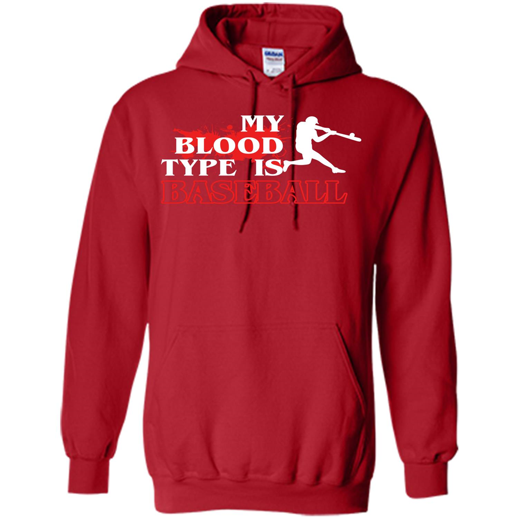 Baseball T-shirt My Blood Type Is Baseball Red