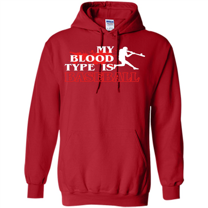 Baseball T-shirt My Blood Type Is Baseball Red