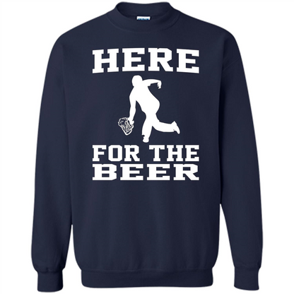 Funny Bowling Drinking Shirt Here For The Beer T-shirt Navy