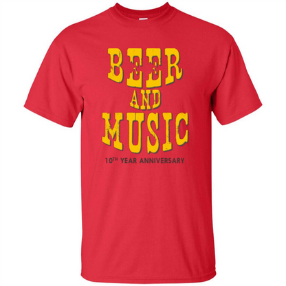 Beer And Music 10th Year Anniversary T-shirt Red