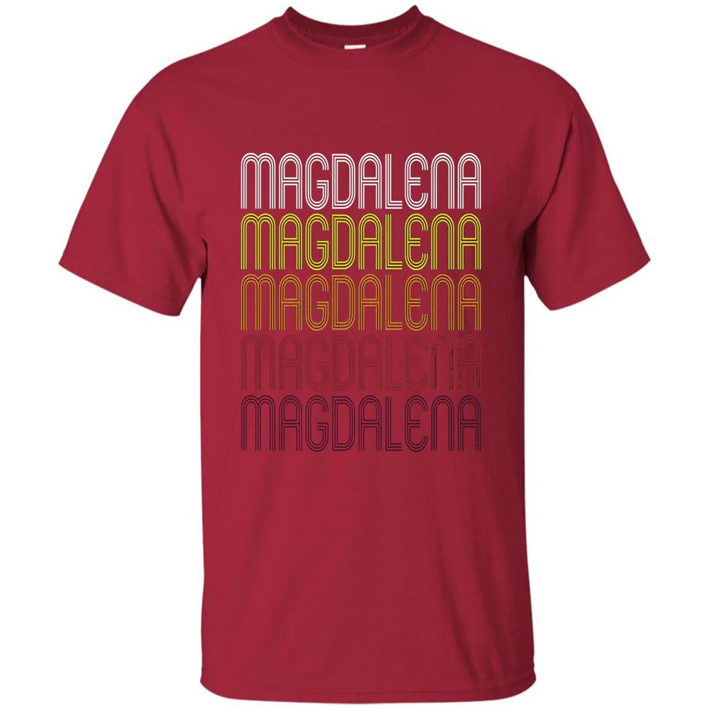 Magdalena Retro Wordmark Pattern T-shirt Cardinal