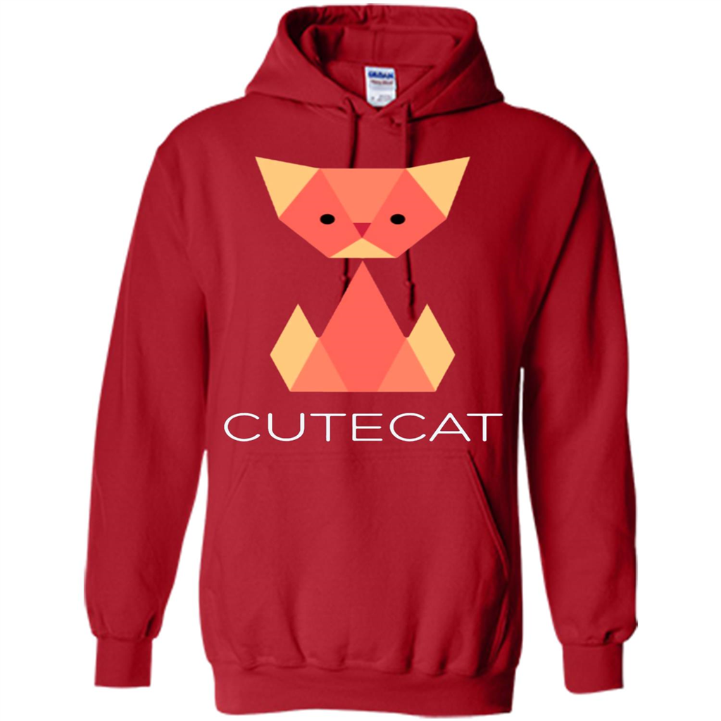 Love Cat T-Shirt Origami Cat Red