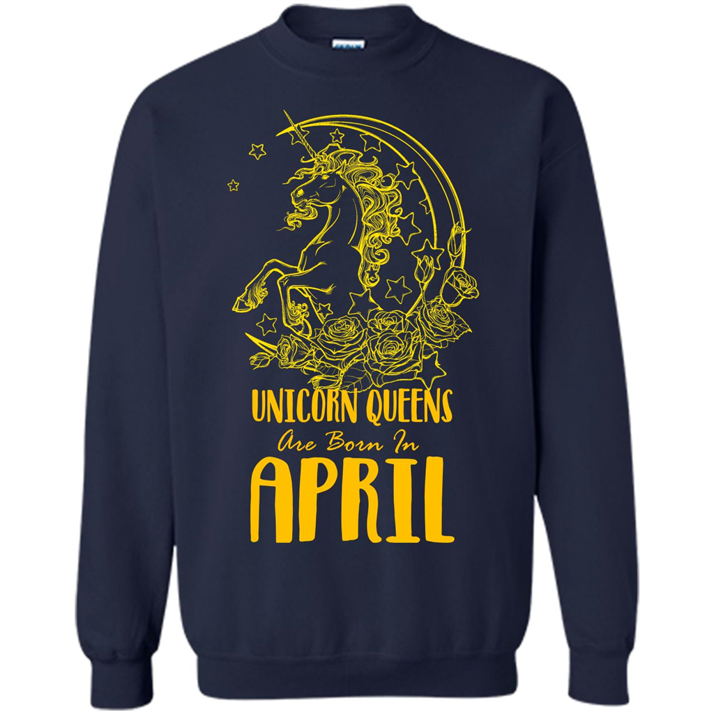 April Unicorn T-shirt Unicorn Queens Are Born In April Navy