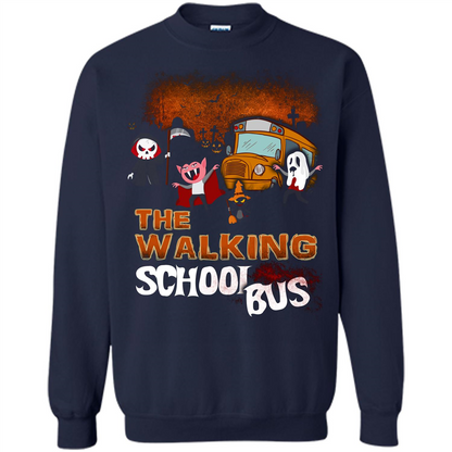 Halloween T-shirt The Walking School Bus T-shirt Navy