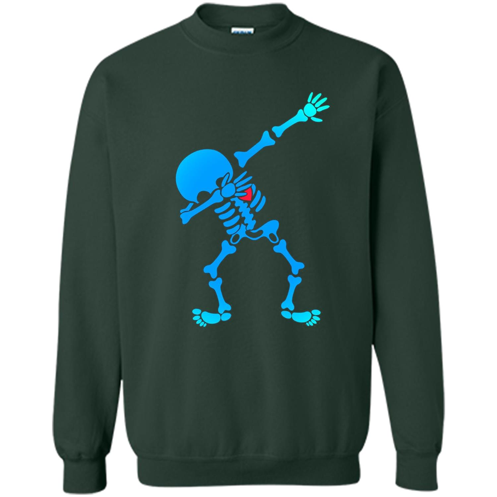 Dabbing Skeleton Halloween 2017 T-shirt Forest Green