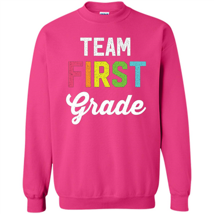 Team 1st First Grade Teacher T-shirt Heliconia