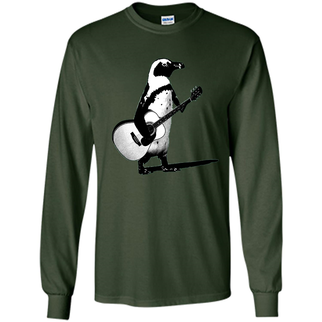 Funny Penguin T-shirt Penguin Plays Guitar