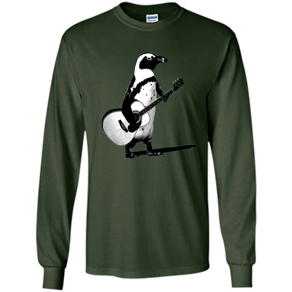 Funny Penguin T-shirt Penguin Plays Guitar