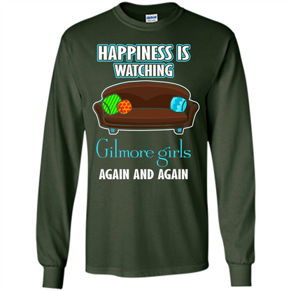 Movie T-shirt Happiness Is Watching Again And Again Forest Green