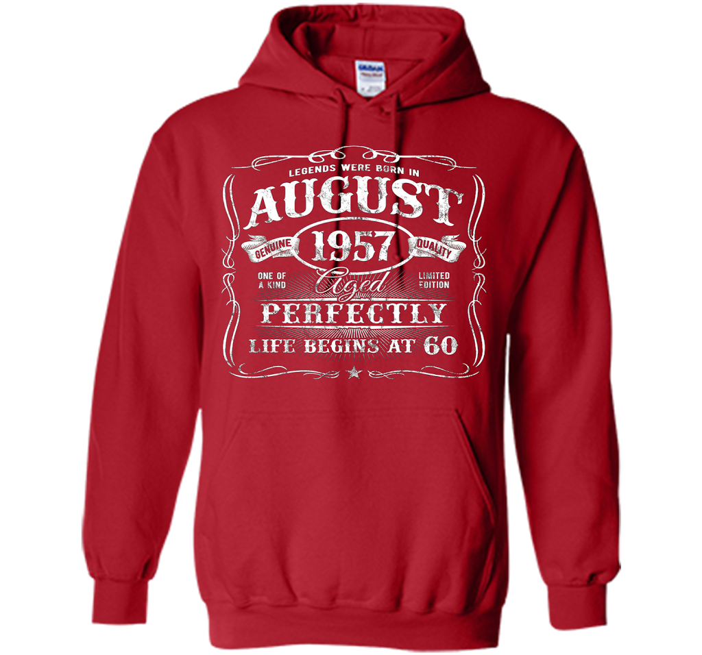 August T-shirt Legends Were Born In August 1957 T-shirt Red