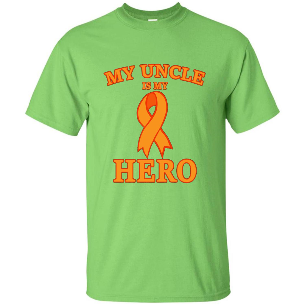 My Uncle is My Hero T-shirt Cancer Awareness T-Shirt Lime