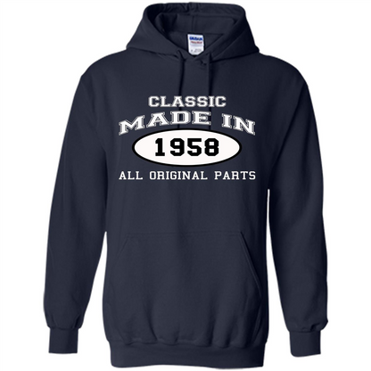 Birthday Gift T-shirt Classic Made In 1958 All Original Parts T-shirt Navy