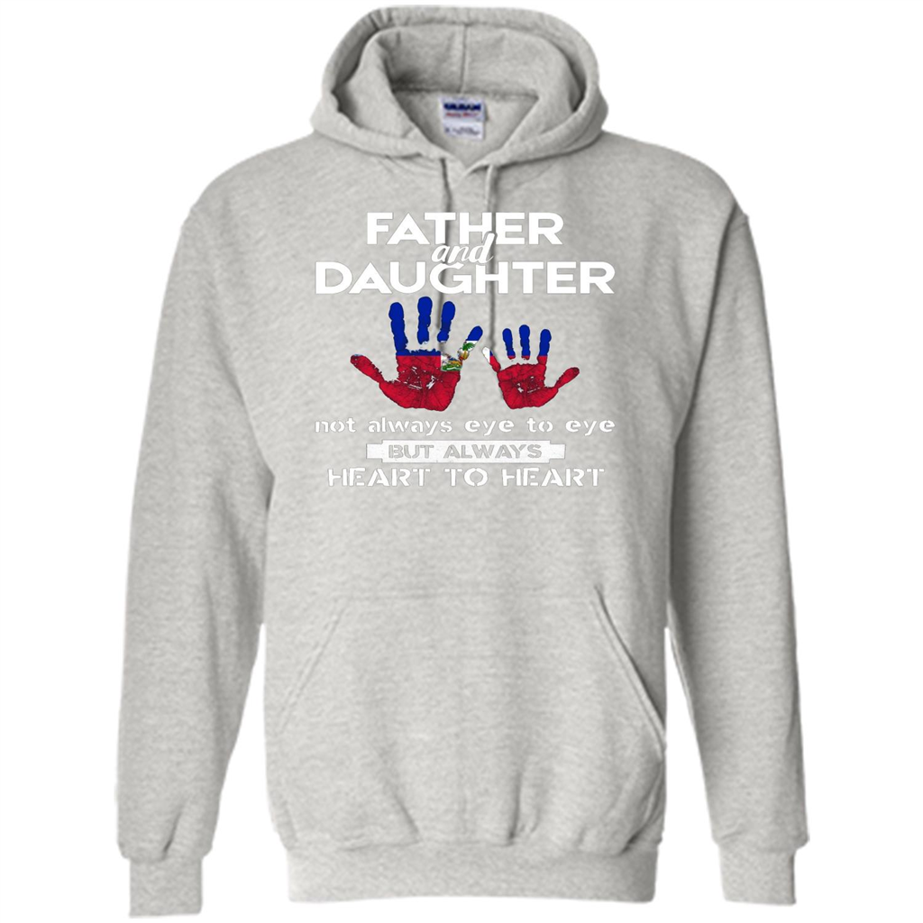 Father And Daughter Father's Day T-shirt Heart To Heart Ash
