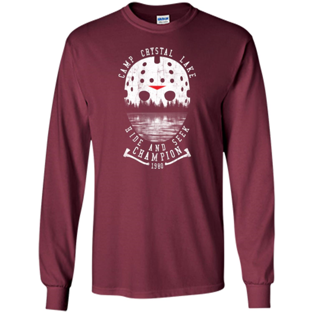 Camp Crystal Lake T-shirt Hide And Seek Champion 1980 Maroon