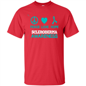 Scleroderma Awareness Ribbon Support T-shirt Peace Love Hope T-shirt