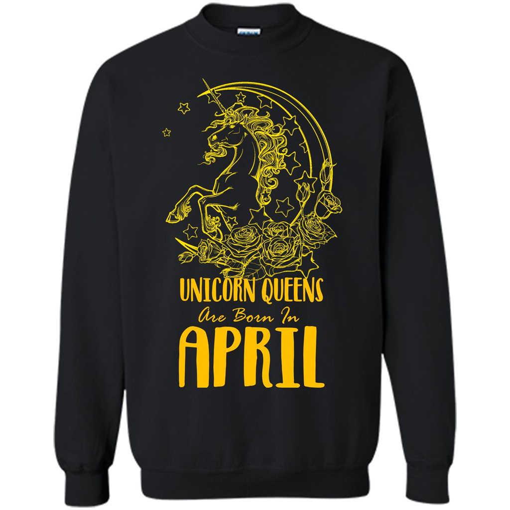 April Unicorn T-shirt Unicorn Queens Are Born In April Black