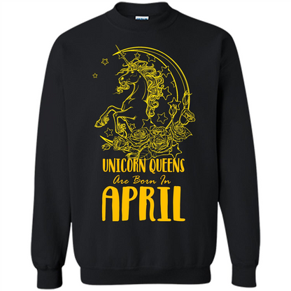 April Unicorn T-shirt Unicorn Queens Are Born In April Black