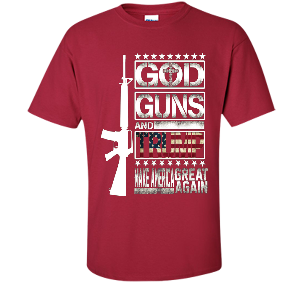 GOD Guns &amp; Trump 2nd Amendment T-Shirt shirt Cardinal