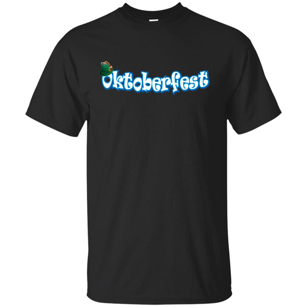 Oktoberfest Tyrolean Hat German T-Shirt Black