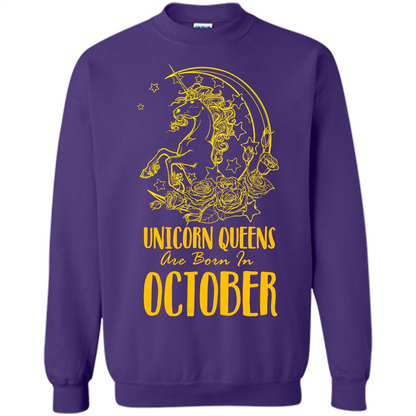 October Unicorn T-shirt Unicorn Queens Are Born In October Orange