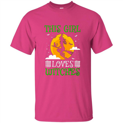 This Girl Loves Witches Witch Halloween T-Shirt Heliconia