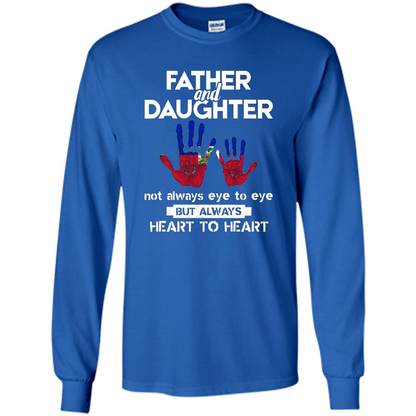 Father And Daughter Father's Day T-shirt Heart To Heart Royal