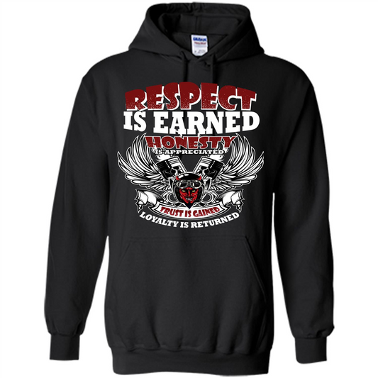 Motor T-shirt Trust Is Gained Loyalty Is Returned Black