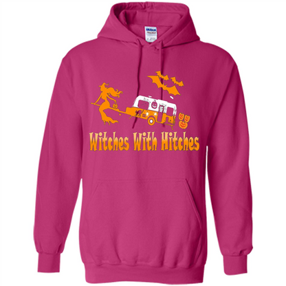 Funny Halloween T-shirt Witches With Hitches Camping Heliconia