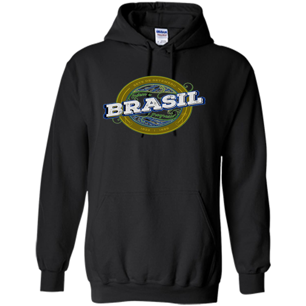 BRAZIL Brasil Independence Day Badge T-shirt Black