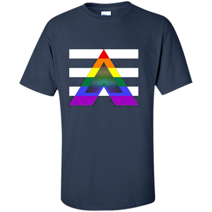 LGBT Pride Straight Ally Pride Flag T-Shirt Navy