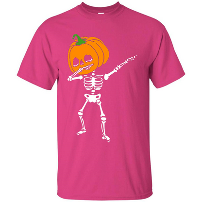 Halloween T-shirt Dabbing Skeleton T-shirt Heliconia