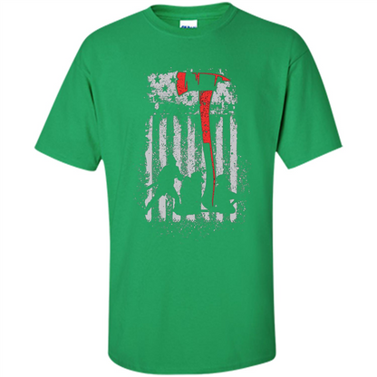 Firefighter With US Flag T-shirt Irish Green