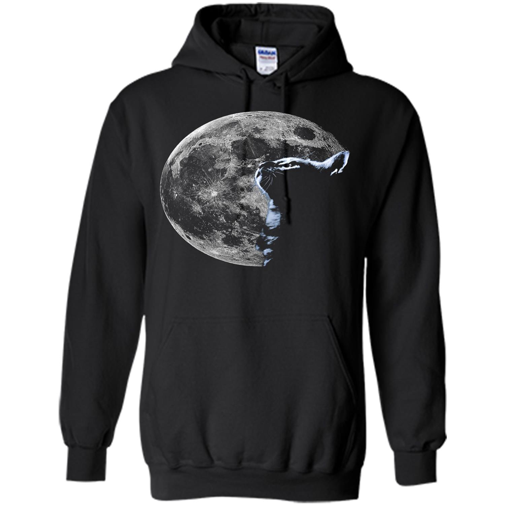 Cat Lover T-shirt Cat And Moon Black