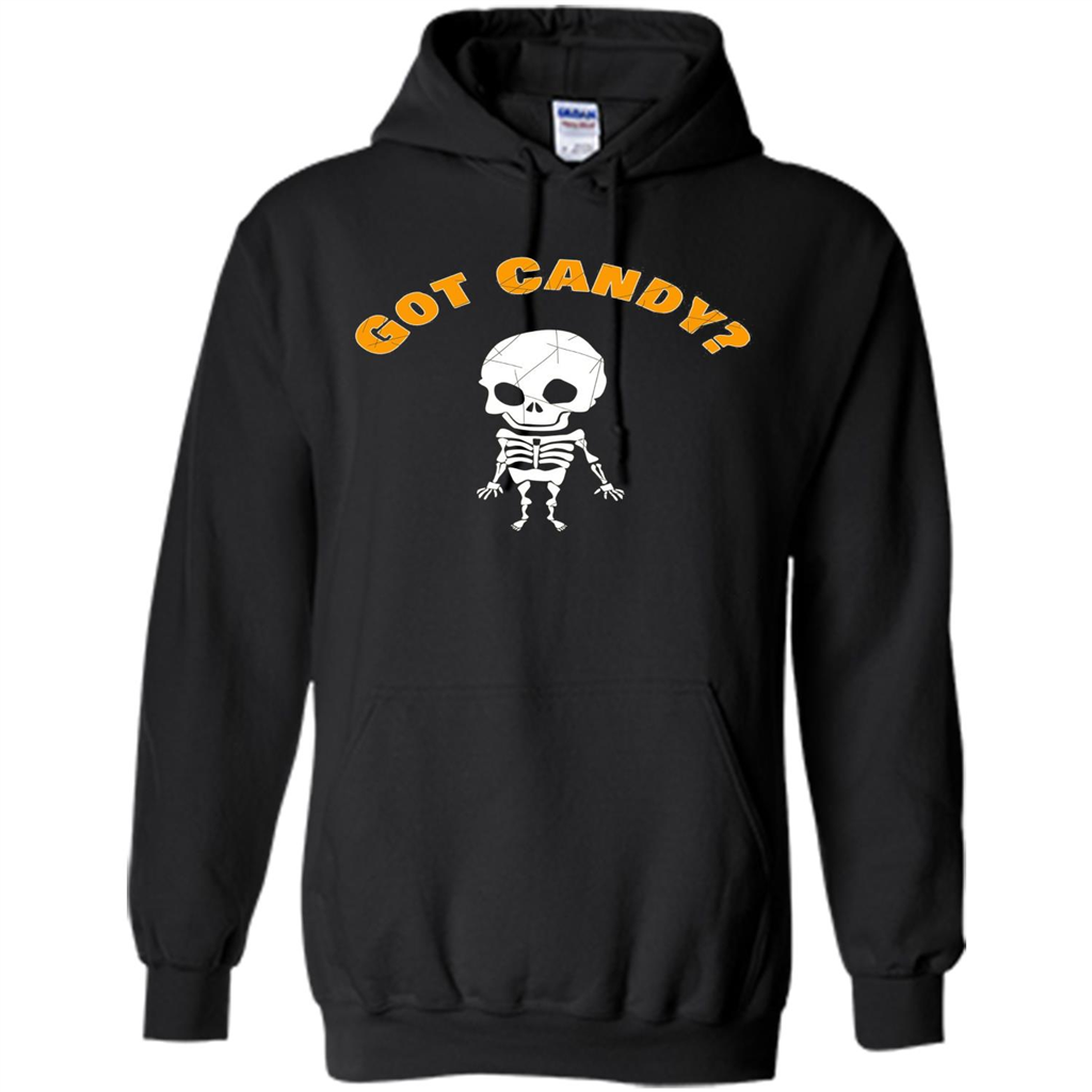 Cute Skeleton Asking For Candy Halloween T-shirt Black