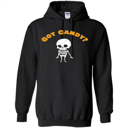 Cute Skeleton Asking For Candy Halloween T-shirt Black