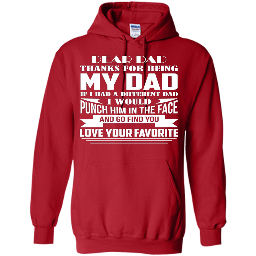 Fathers Day T-shirt Thanks For Being My Dad Red