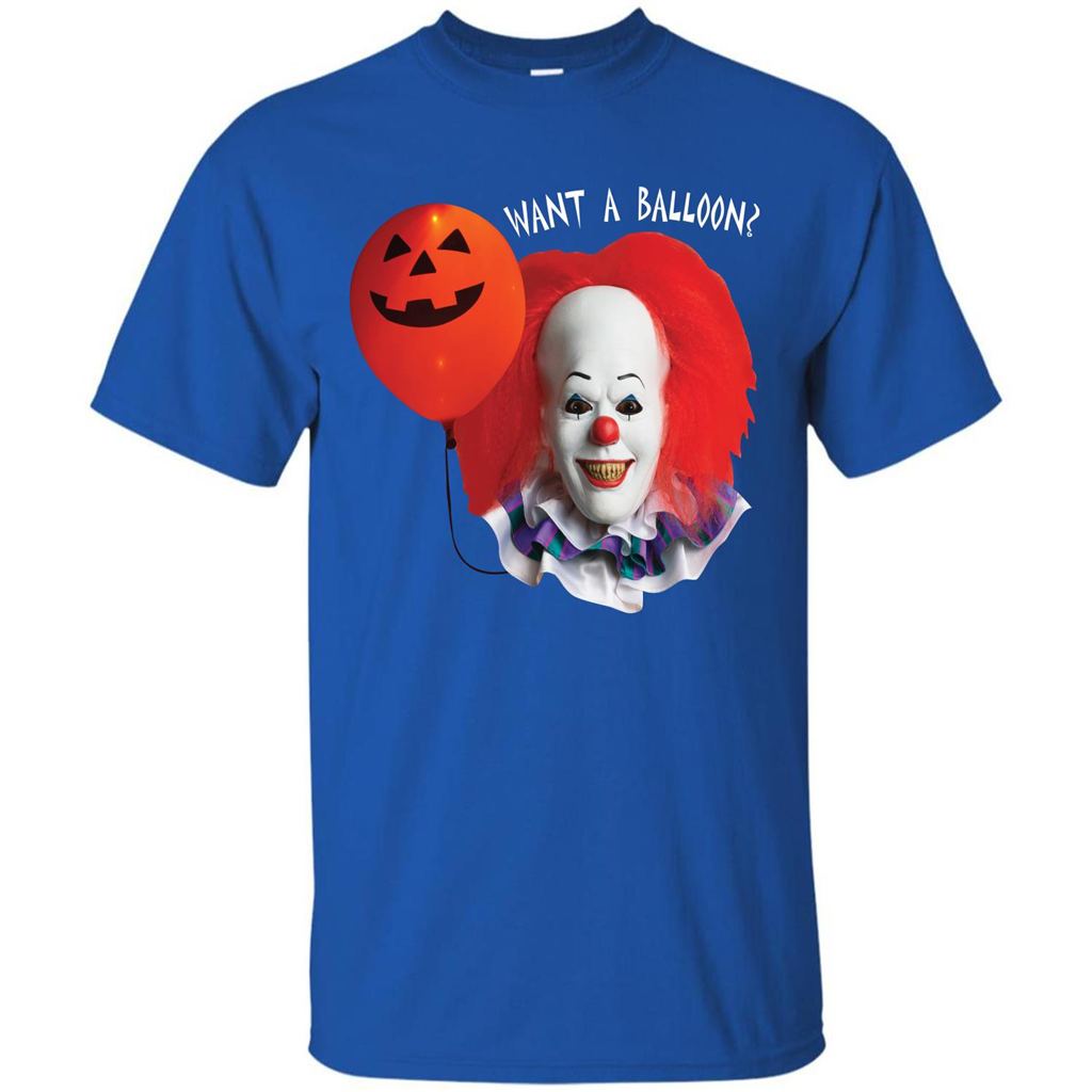 Halloween T-shirt Want A Balloon T-shirt Royal